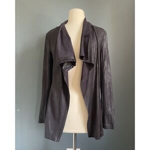 BNCI‎ Women's Charcoal Waterfall Drape Zipper Detail Jacket Size S
